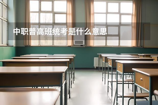 中职普高班统考是什么意思
